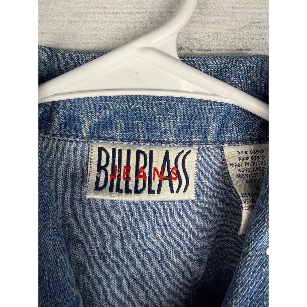 Vintage Bill Blass Denim Vest Medium Floral Embroidery 90s Western Boho Hippie - Picture 2 of 6